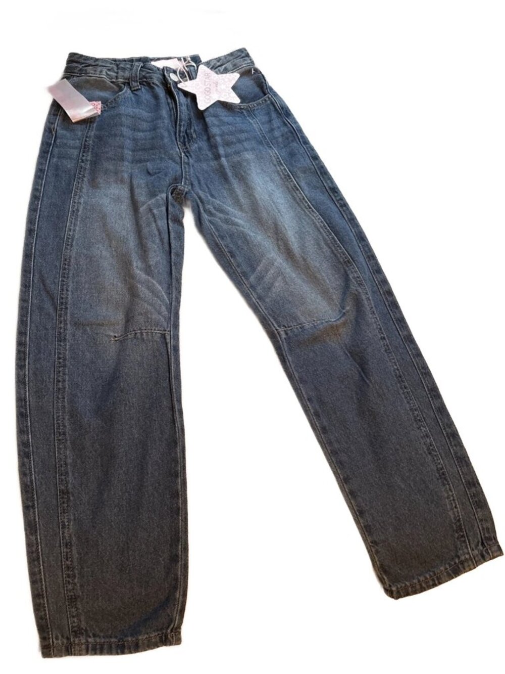 Gogo Star Girl's High Rise Barrel Leg Blue Jeans Size 10 NWT